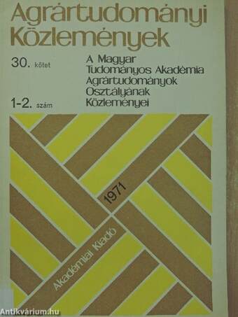 Agrártudományi Közlemények 1971/1-2.