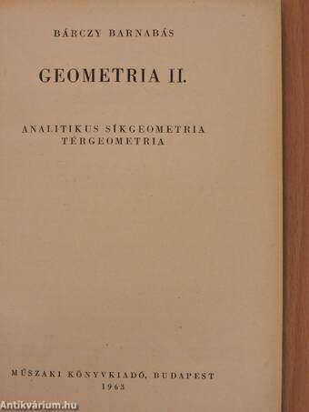 Geometria II.