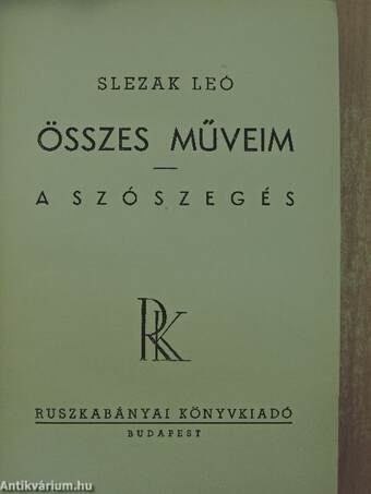 Összes műveim/A szószegés