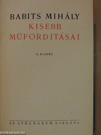 Babits Mihály kisebb műfordításai