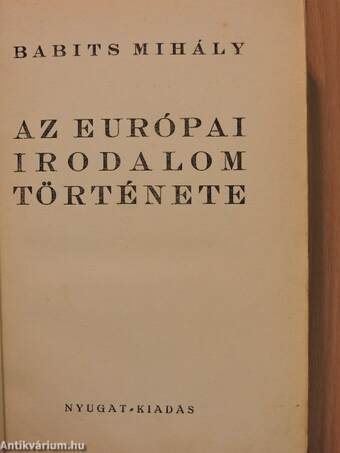 Az európai irodalom története