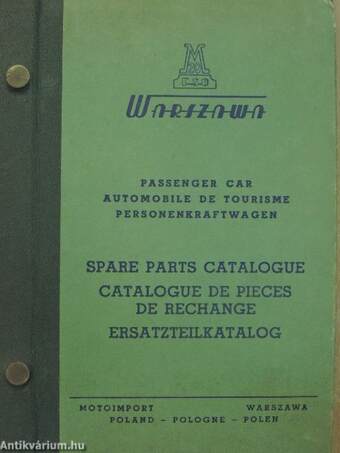 Warszawa spare parts catalogue/Warszawa catalogue de pieces de rechange/Warszawa Ersatzteilkatalog