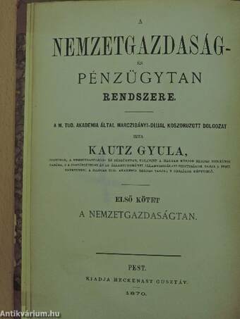 A nemzetgazdaság- és pénzügytan rendszere I.