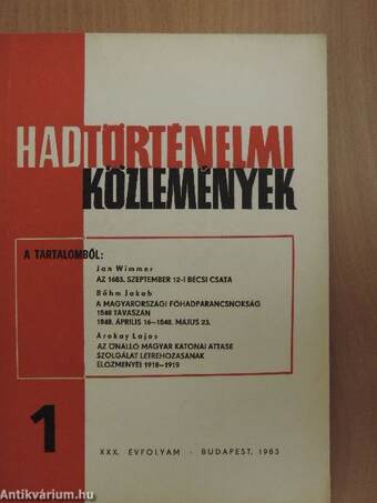 Hadtörténelmi Közlemények 1983/1-4.