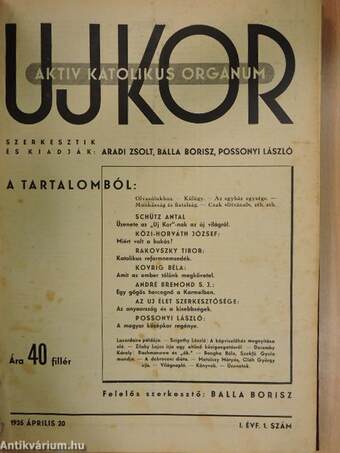 Uj Kor 1935. április-december/1936. (nem teljes évfolyam)