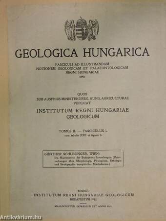 Geologica Hungarica II/1.