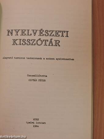 Nyelvészeti kisszótár