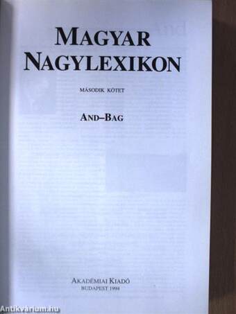 Magyar Nagylexikon 2. (töredék)