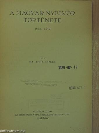 A Magyar Nyelvőr története 1872-1940