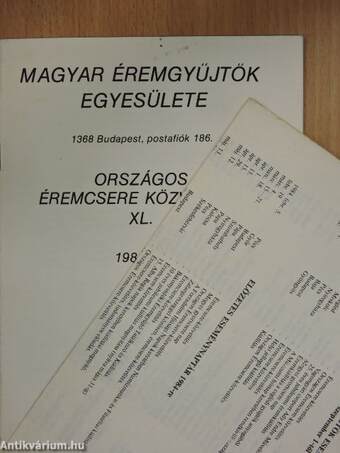 Magyar Éremgyűjtők Egyesülete Országos éremcsere közvetítés 1981/1