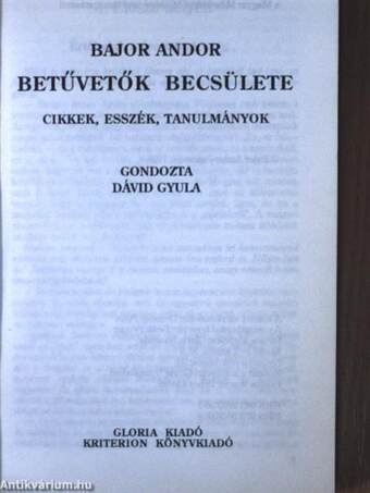 Betűvetők becsülete