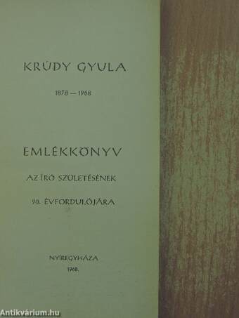 Krúdy emlékkönyv