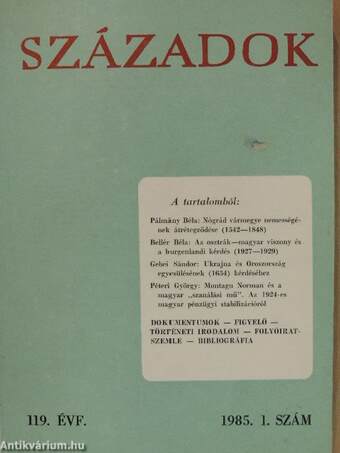 Századok 1985/1.