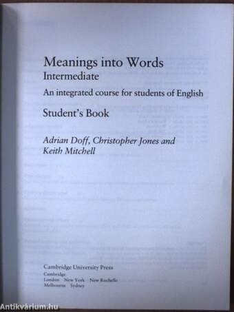 Meanings into Words - Intermediate - Student's Book/Workbook