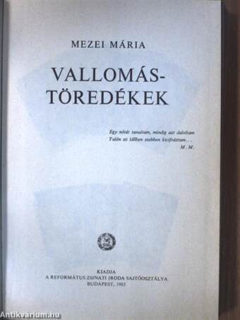 Vallomástöredékek