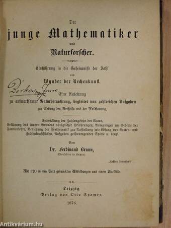 Der junge Mathematiker und Naturforscher (gótbetűs)