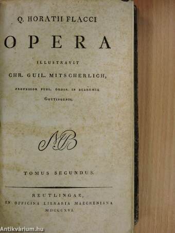Q. Horatii Flacci Opera II. (töredék)
