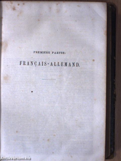 Wörterbuch der Französischen und Deutschen Sprache I-II.