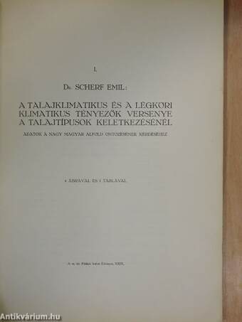 A talajklimatikus és a légköri klimatikus tényezők versenye a talajtípusok keletkezésénél