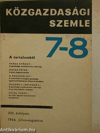 Közgazdasági Szemle 1966. január-december I-II.