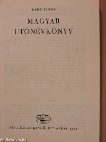 Magyar utónévkönyv