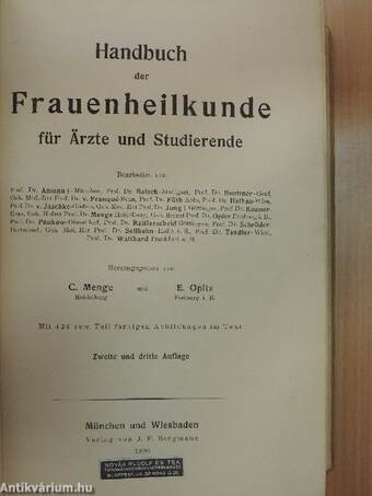 Handbuch der Frauenheilkunde für Ärzte und Studierende