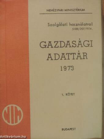 Gazdasági adattár 1973. I-II.