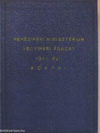 Nehézipari Minisztérium Vegyipari ágazat 1961. évi fontosabb adatai