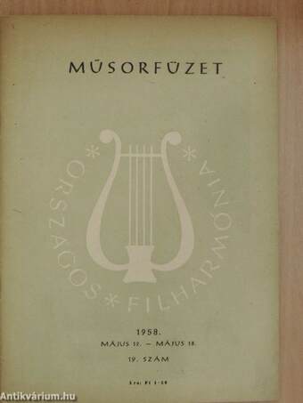 Országos Filharmónia Műsorfüzet 1958/19.