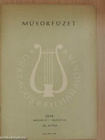 Országos Filharmónia Műsorfüzet 1958/20.