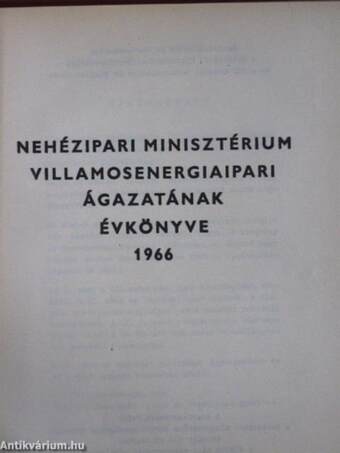 Nehézipari Minisztérium Vegyipari ágazatának évkönyve 1966