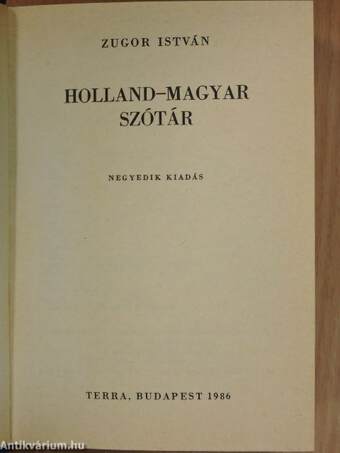 Holland-magyar szótár 