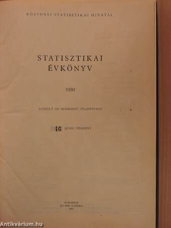 Statisztikai évkönyv 1950