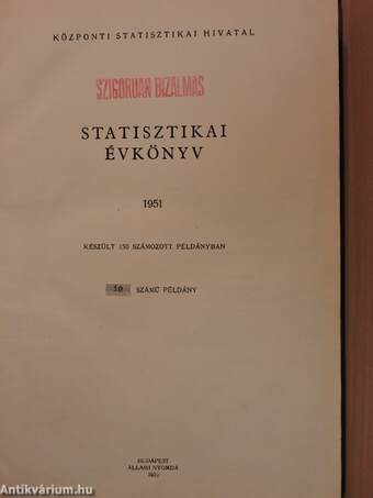 Statisztikai évkönyv 1951