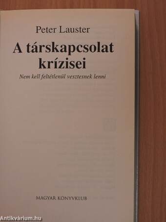 A társkapcsolat krízisei