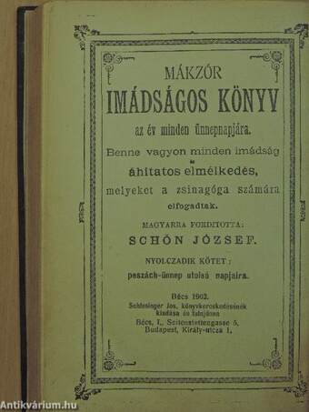 Mákzór imádságos könyv az év minden ünnepnapjára VIII.