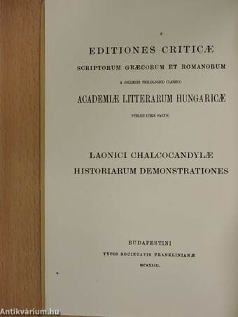 Laonici Chalcocandylae: historiarum demonstrationes II/1. (töredék)