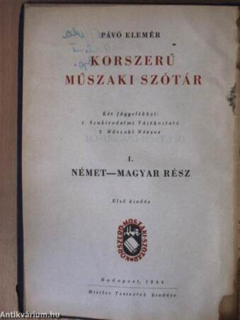 Korszerű műszaki szótár I-II.