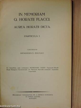 In memoriam Q. Horatii Flacci 1-3.