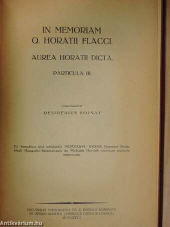 In memoriam Q. Horatii Flacci 1-3.