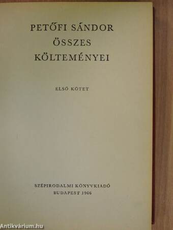 Petőfi Sándor összes költeményei 1-2.