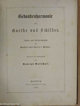 Gedankenharmonie aus Goethe und Schiller (gótbetűs)