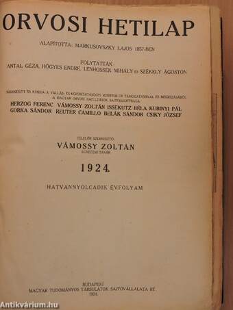 Orvosi Hetilap 1924. (nem teljes évfolyam)