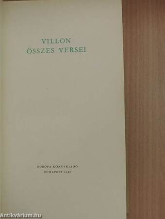 Villon összes versei