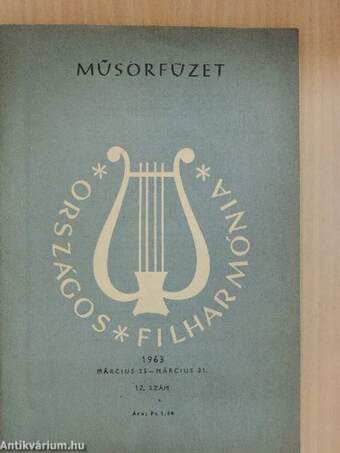 Országos Filharmónia Műsorfüzet 1963/12.