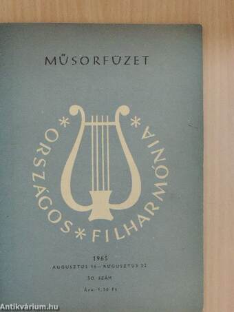 Országos Filharmónia Műsorfüzet 1965/30.