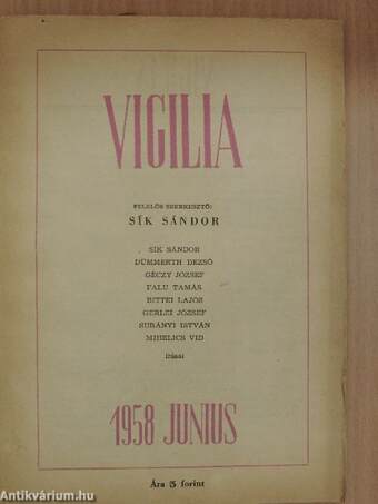 Vigilia 1958. június