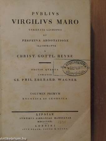 Publius Virgilius Maro: Varietate lectionis I-IV.