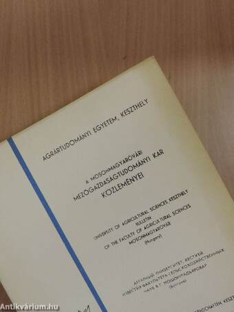 A Mosonmagyaróvári Mezőgazdaságtudományi Kar Közleményei 1972/15