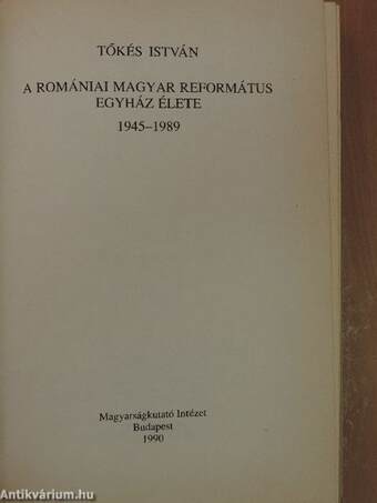 A romániai magyar református egyház élete 1944-1989